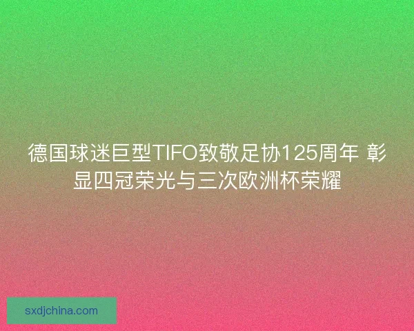德国球迷巨型TIFO致敬足协125周年 彰显四冠荣光与三次欧洲杯荣耀 德国球迷巨型TIFO致敬足协125周年 彰显四冠荣光与三次欧洲杯荣耀