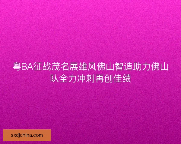 粤BA征战茂名展雄风佛山智造助力佛山队全力冲刺再创佳绩