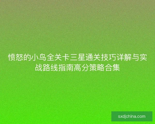 愤怒的小鸟全关卡三星通关技巧详解与实战路线指南高分策略合集