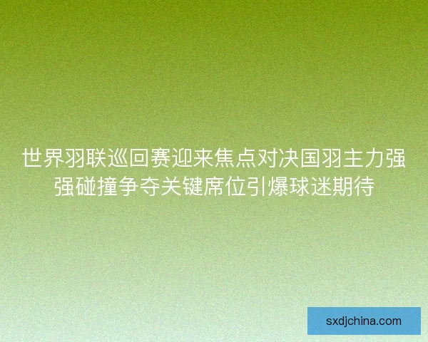世界羽联巡回赛迎来焦点对决国羽主力强强碰撞争夺关键席位引爆球迷期待