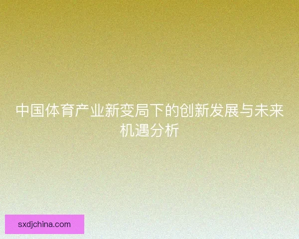 中国体育产业新变局下的创新发展与未来机遇分析 中国体育产业新变局下的创新发展与未来机遇分析